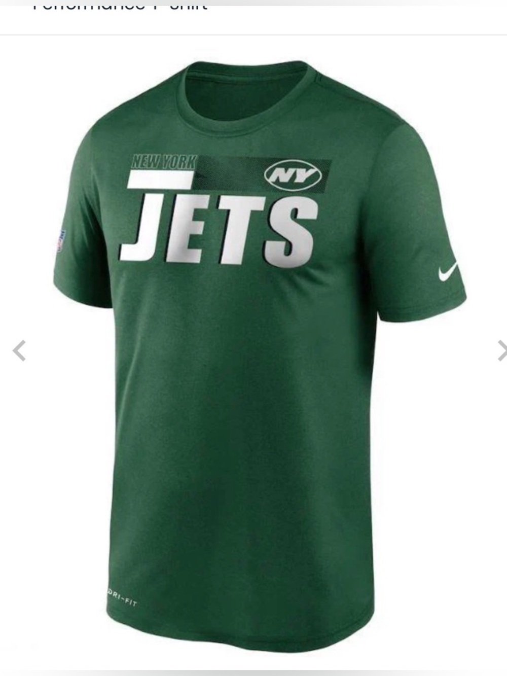 NWT [Nike] New York Jets NFL Sideline Short-Sleeved Performance T-Shirt Womens S
